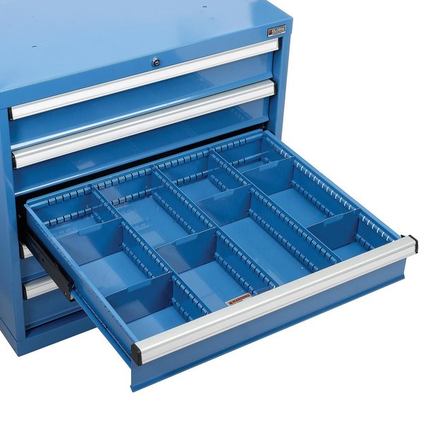 Global Industrial Divider Kit for 6H Drawer of Modular Drawer Cabinet, 3 Long & 6 Short , Blue 493343